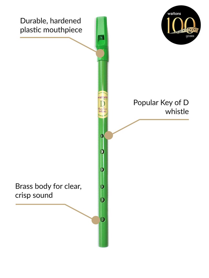 Waltons Light Green Whistle Tube - Fun & Colorful Tin Whistle - Key of D - Irish & International Instrument - Perfect for Beginners - Image 3